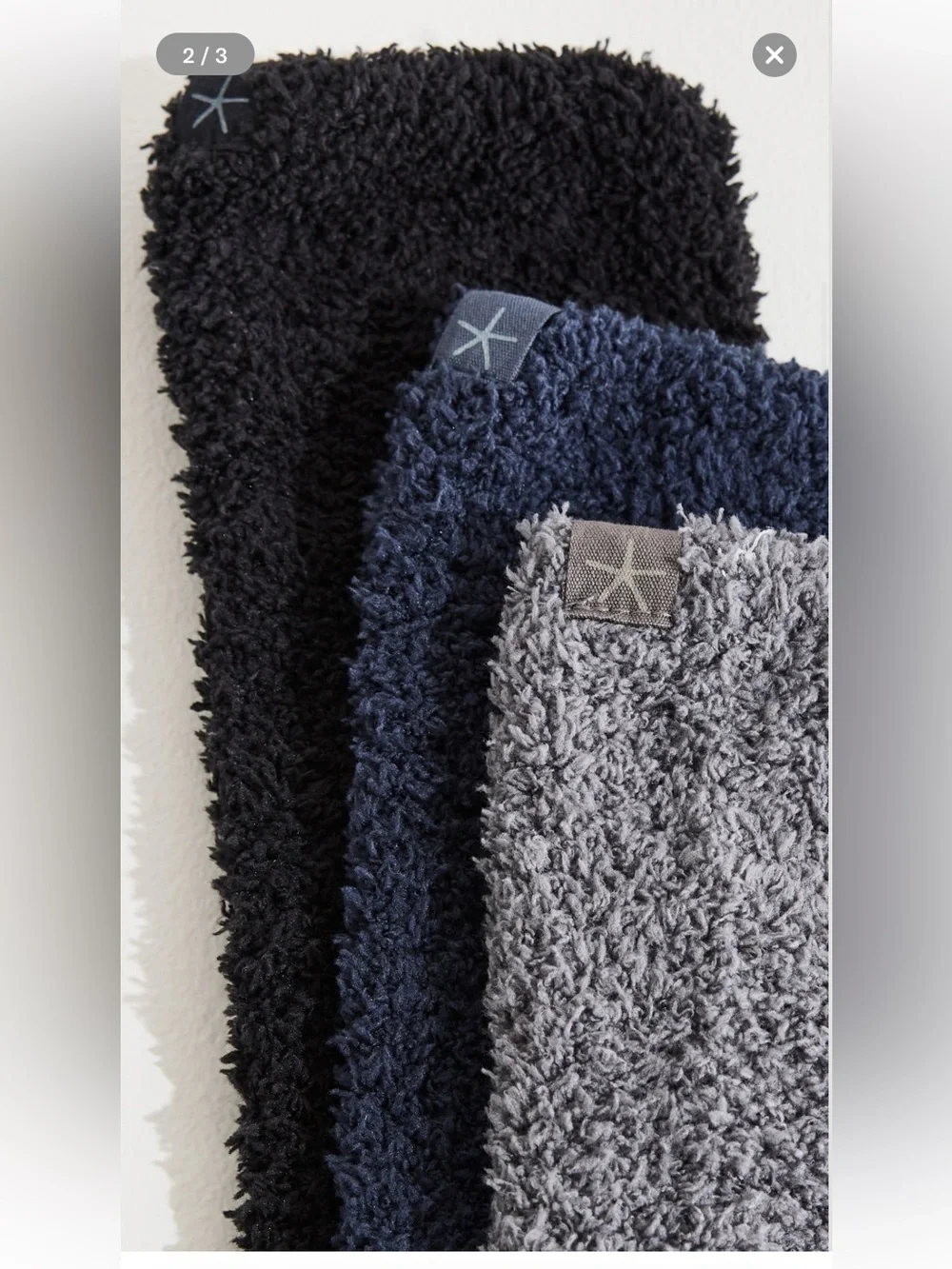 Barefoot Dreams CozyChic 3 Pair Socks Set in black multi, NEW GIFTBOX